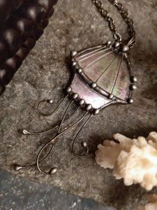 Jellyfish stained glass pendant