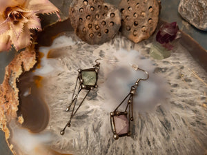 Two Square Fluorite Earrings