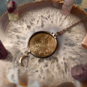 Italian Mirror Pendant with crescent moon
