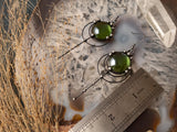 Two green drops earrings
