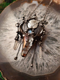 Black Bull stained glass pendant
