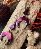 Purple Crescent Moon Earrings