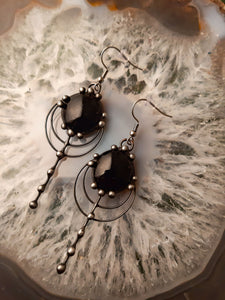 Two black drops earrings