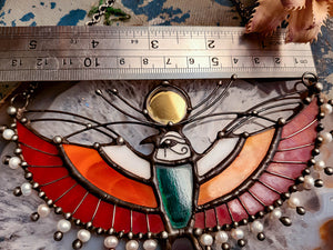 Stained Glass Bird Pendant