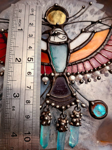 Stained Glass Bird Pendant