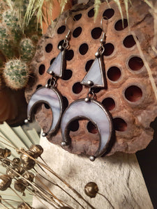 Moons with triangles - light purple